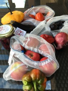 Local produce in my washable Onya veg bags