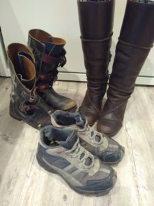 three pairs of shoes