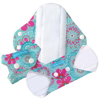 Cloth sanitary pads with bright floral geometric pattern