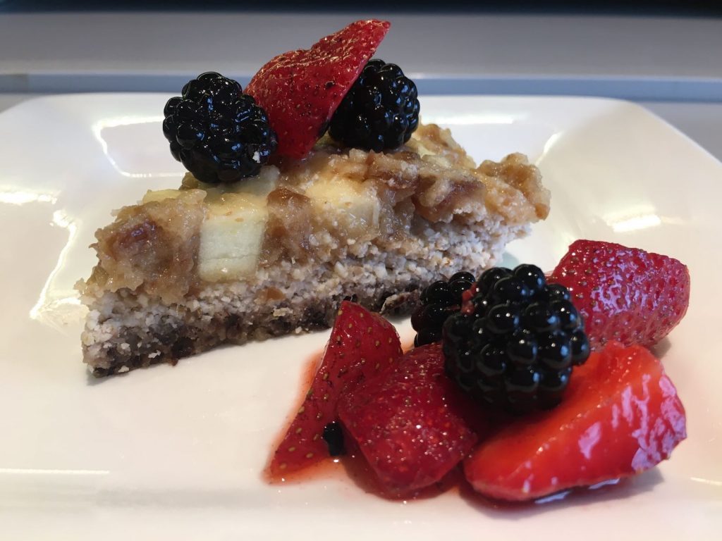 Vegan cheesecake with berries