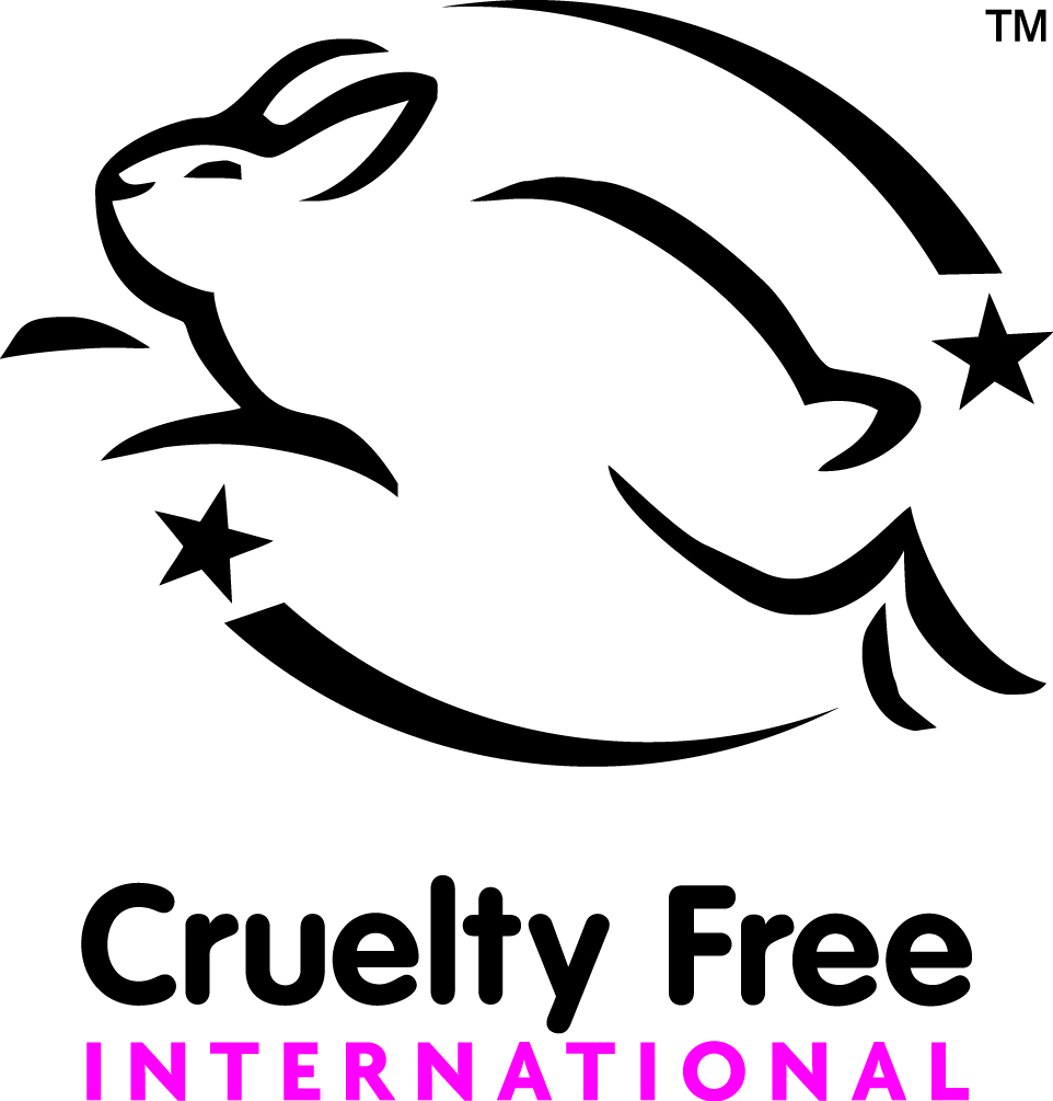 Cruelty free international logo. An outline of a rabbit leaping.